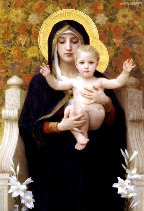 Oil Painting Reproduction of Bouguereau - The Virgin of the Lilies