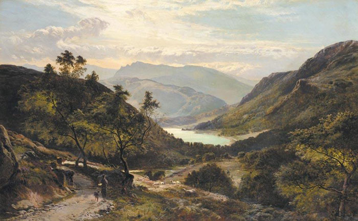 Oil Painting Reproduction of Percy- The Path Down to the Lake, North Wales