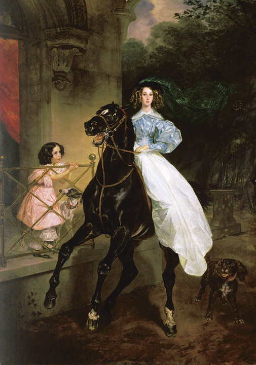 Oil Painting Reproduction of Brullov- Reiterin. Doppelbildnis von G.