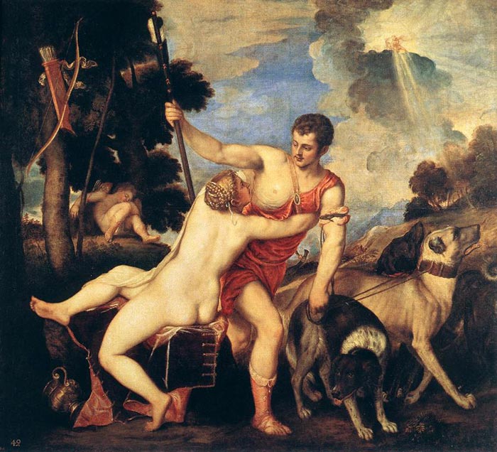 Oil Painting Reproduction of Titian- Venus and Adonis