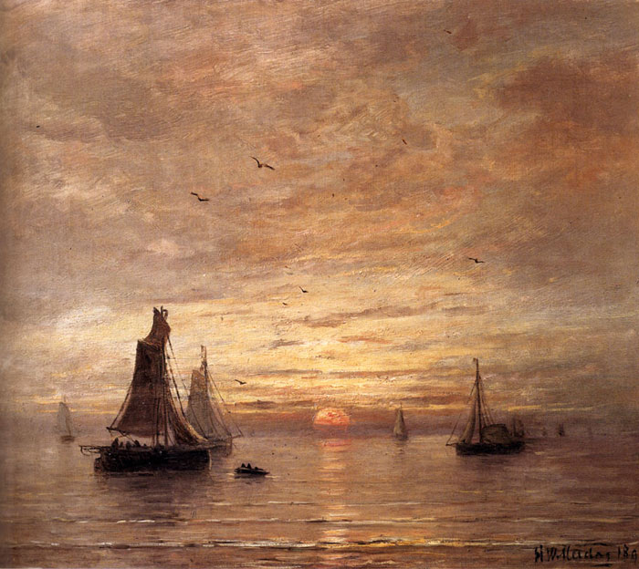 Oil Painting Reproduction of Mesdag- Coucher De Soleil