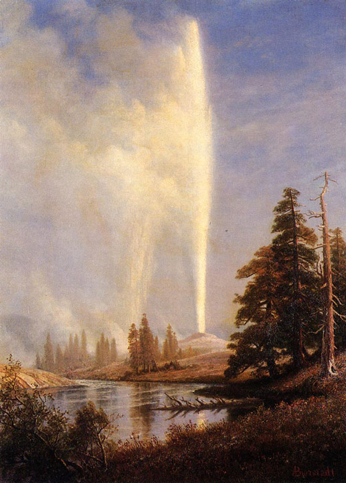 Bierstadt Oil Painting Reproductions - Old Faithful
