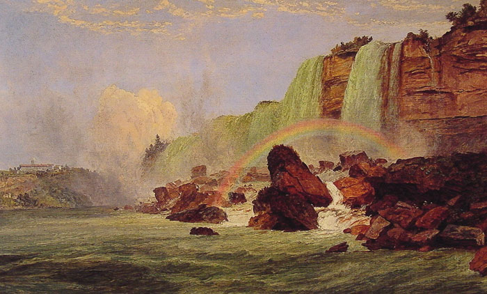 Cropsey Oil Painting Reproductions - Niagara Falls with a View of Clifton House