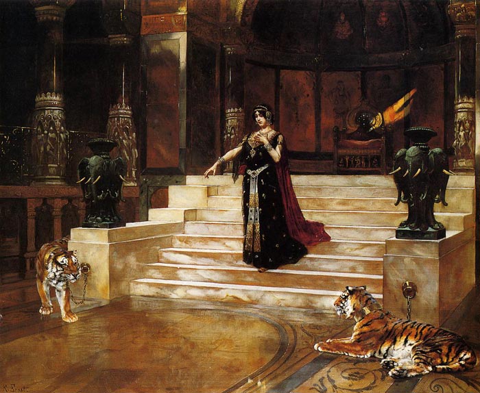 Ernst Oil Painting Reproductions - Salome and the Tigers