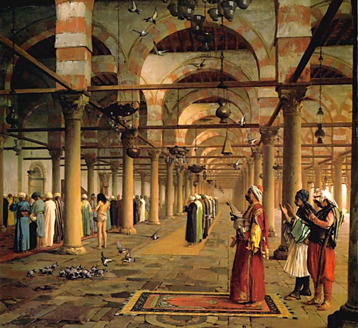 Gerome Oil Painting Reproductions- Public Prayer in the Mosque of Amr, Cairo