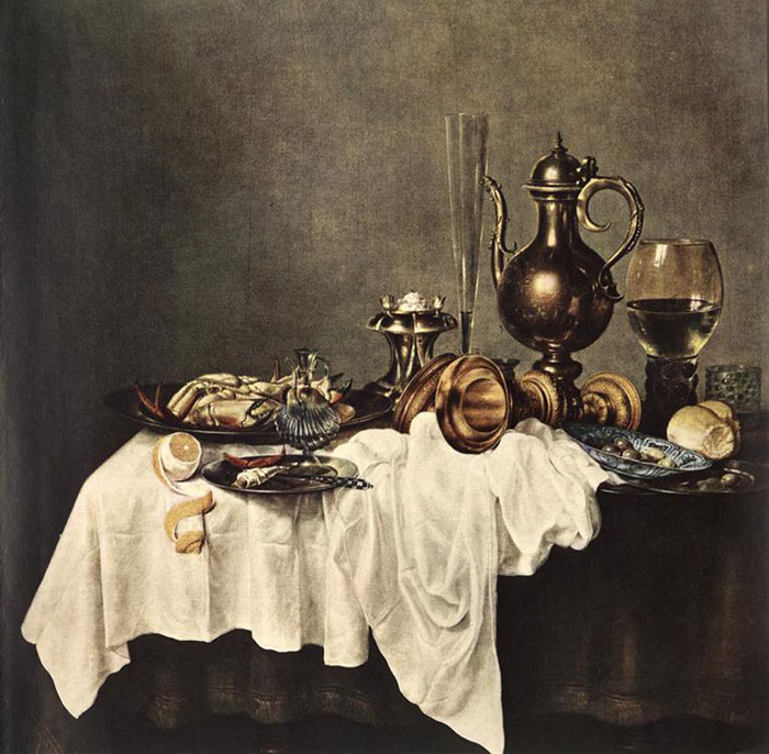 Heda Oil Painting Reproductions- Breakfast of Crab