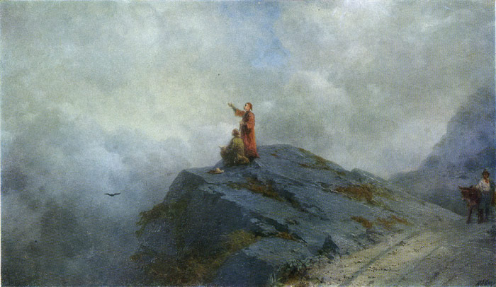 Oil Painting Reproduction of Aivazovsky - Dante Shows an Artist Some Unusual Clouds