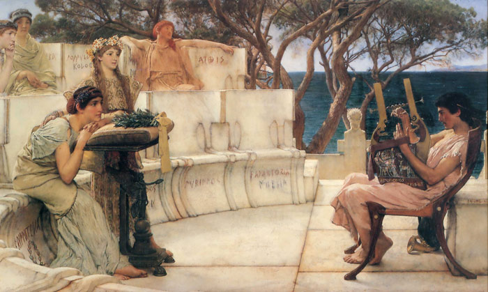 Oil Painting Reproduction of Alma-Tadema - Sappho and Alcaeus