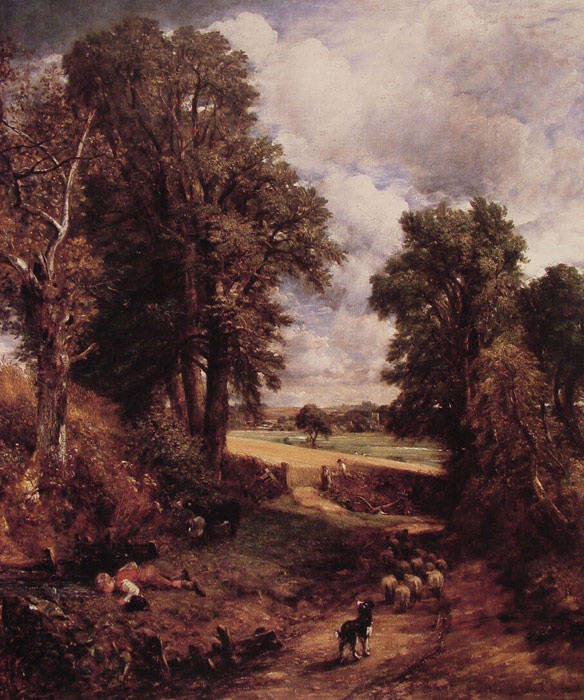 Oil Painting Reproduction of Constable- The Cornfield