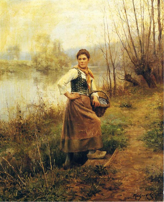 Oil Painting Reproduction of Knight - Country Girl