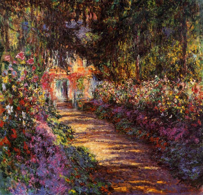 Oil Painting Reproduction of Monet- The Flowered Garden