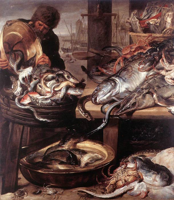 Oil Painting Reproduction of Snyders- The Fishmonger