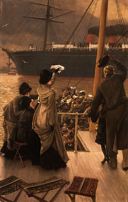Oil Painting Reproduction of Tissot- Goodbye, on the Mersey