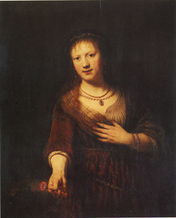 Rembrandt Oil Painting Reproductions - Saskia as Flora