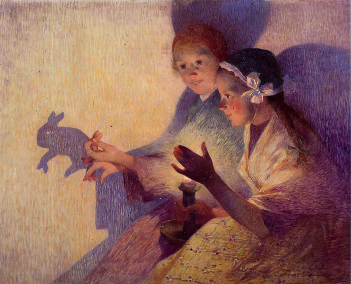 Oil Painting Reproduction of Puigaudeau- Chinese Shadows, the Rabbit