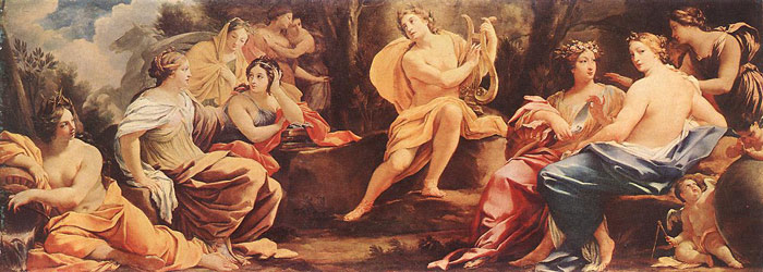 Oil Painting Reproduction of Vouet- Apollo und die Musen