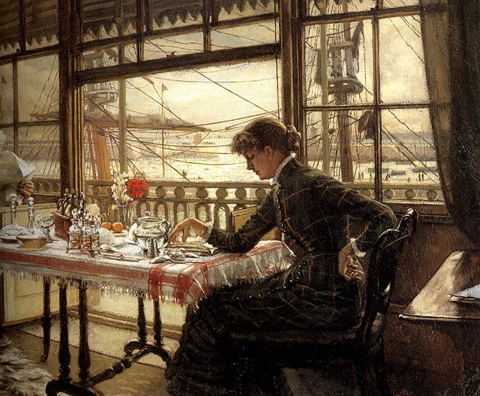 Tissot Oil Painting Reproductions- Room Overlooking the Harbour