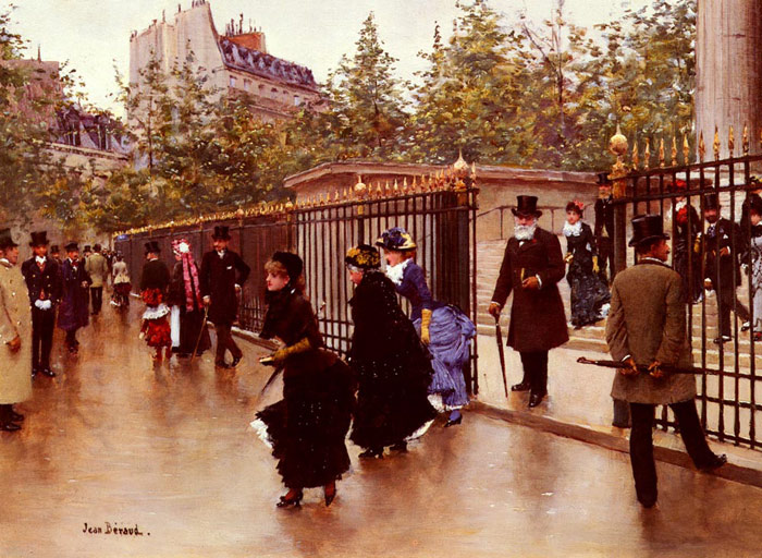 Oil Painting Reproduction of Beraud - Leaving La Madeleine, Paris