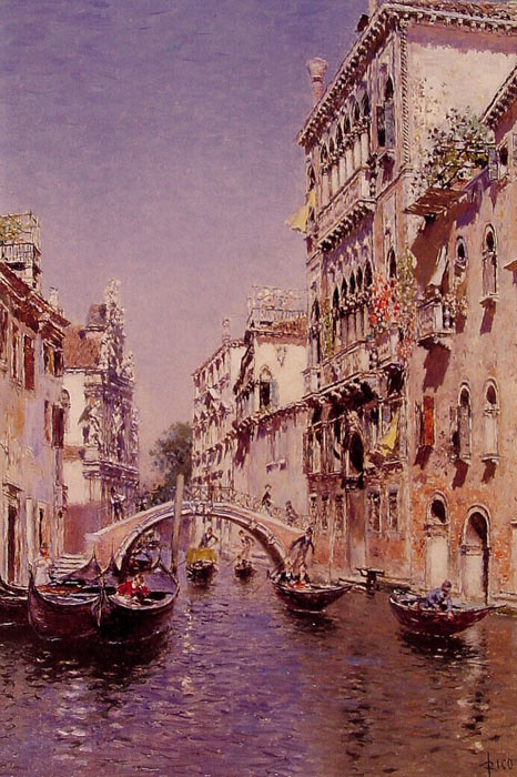 Oil Painting Reproduction of Martin Rico y Ortega- The Sunny Canal