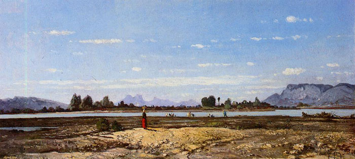 Guigou Oil Painting Reproductions - Landscape, the Banks of the Durance