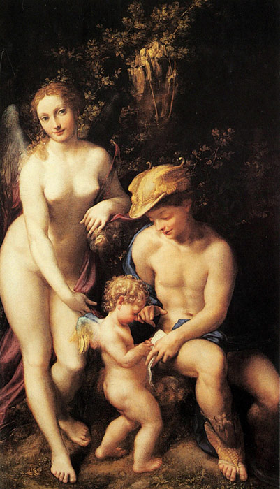 Oil Painting Reproduction of Correggio- Venus with Mercury and Cupid
