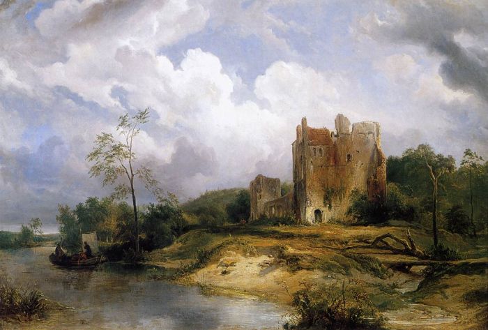 Nuyen Reproductions - River Landscape with Ruins