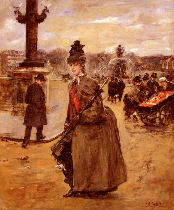 Oil Painting Reproduction of Garrido- Elegante, Place De La Concorde, Paris