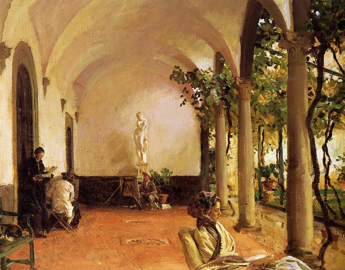 Sargent Oil Painting Reproductions - Villa Torre Galli: The Loggia