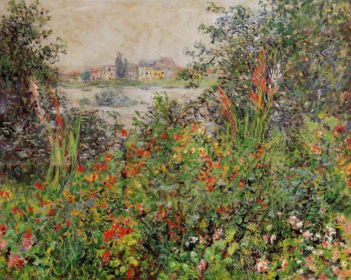 Oil Painting Reproduction of Monet- Flowers at Vetheuil