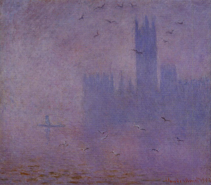 Oil Painting Reproduction of Monet- Houses of Parliament Seagulls