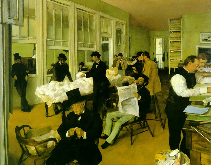 Degas Oil Painting Reproductions- Portrait in a New Orleans Cotton Office