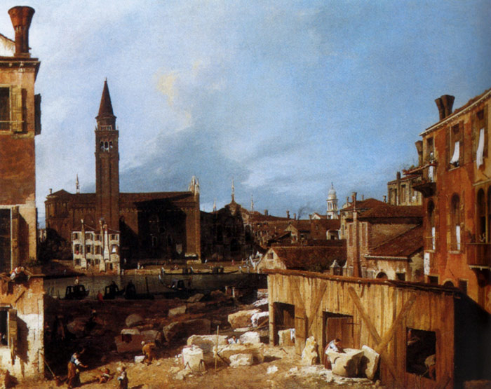 Oil Painting Reproduction of Canaletto- Stonemasons Yard