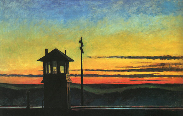 Hopper Oil Painting Reproductions - Railroad Sunset