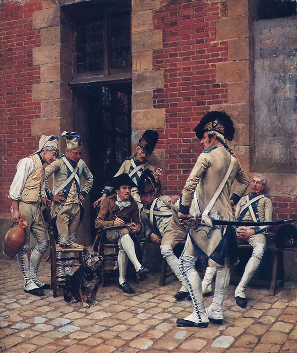 Oil Painting Reproduction of Meissonier- The Sergeants Portrait