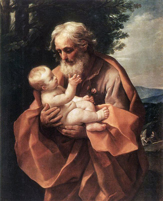 Guido Reni Oil Painting Reproductions - St Joseph with the infant Jesus