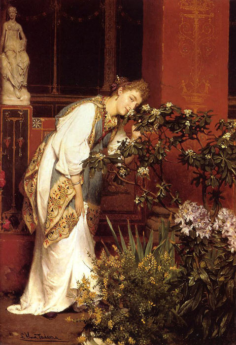 Alma-Tadema Oil Painting Reproductions - In the Peristyle