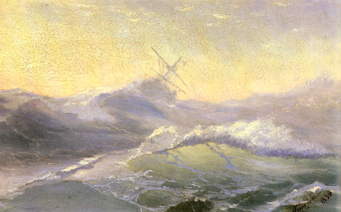 Art reproduction of Aivazovsky - Bracing the Waves