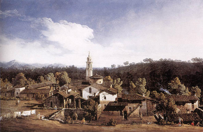 Bellotto Oil Painting Reproductions - View of Gazzada near Varese