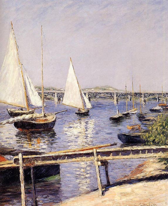 Caillebotte Oil Painting Reproductions- Sailing Boats at Argenteuil