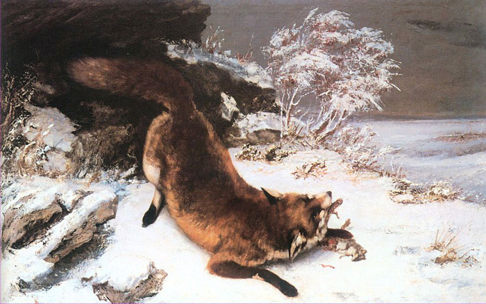 Courbet Oil Painting Reproductions - The Fox in the Snow