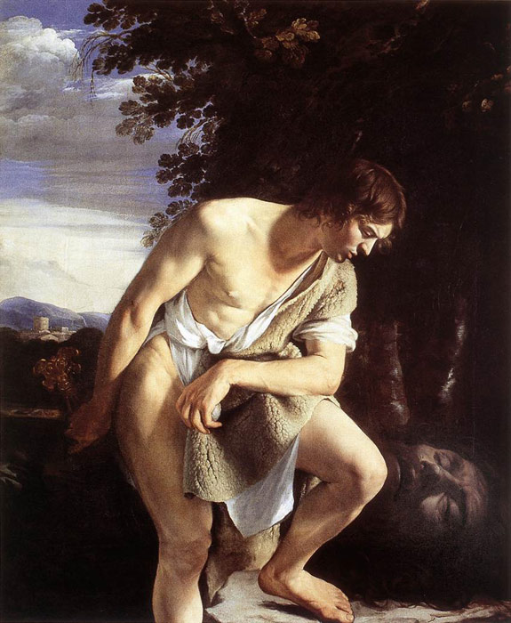 Gentileschi Oil Painting Reproductions - David Contemplating the Head of Goliath