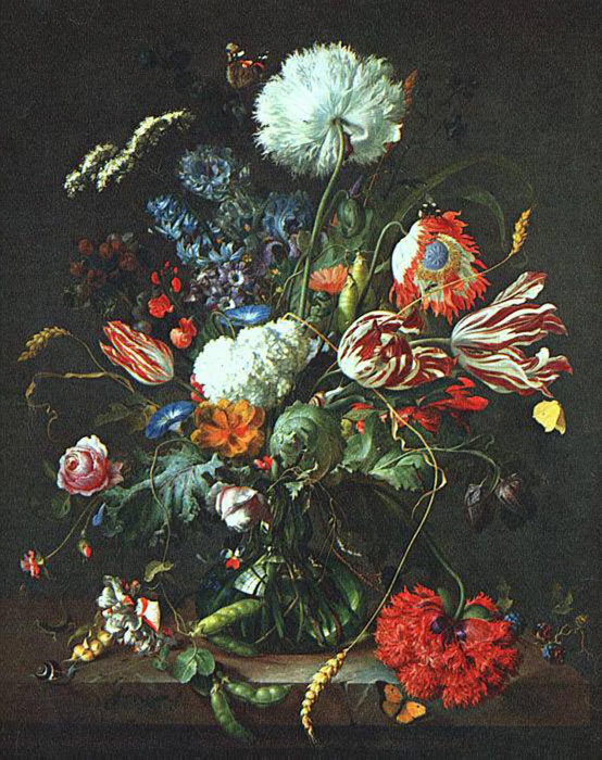 Heem Oil Painting Reproductions- Vase of Flowers