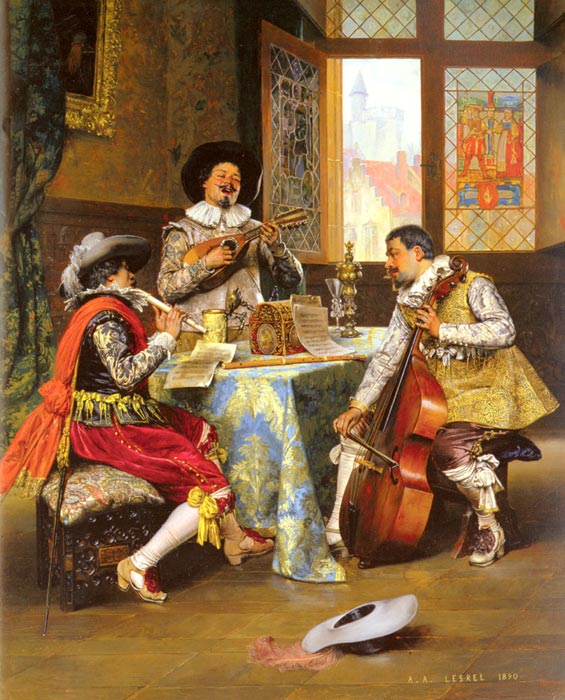Lesrel Oil Painting Reproductions - The Musical Trio