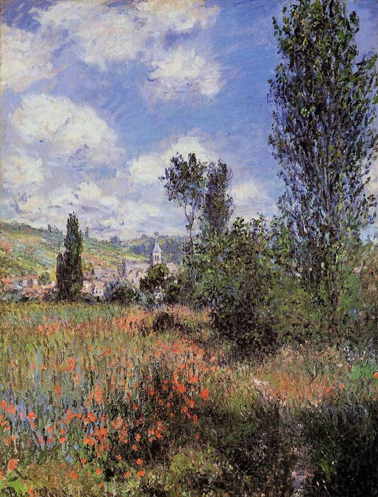 Monet Oil Painting Reproductions - Lane in the Poppy Fields, Ile Saint-Martin