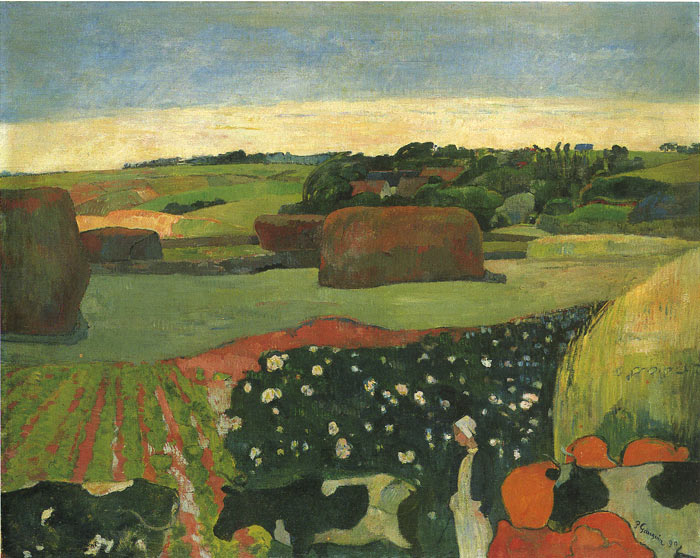 Oil Painting Reproduction of Gauguin- Haystacks in Brittany (The Potato Field)