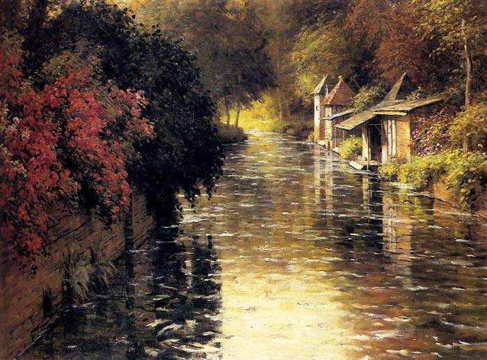Oil Painting Reproduction of Knight- A French River Landscape