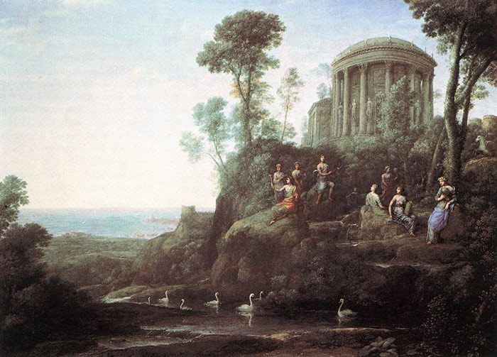 Oil Painting Reproduction of Lorrain- Apollo and the Muses on Mount Helion