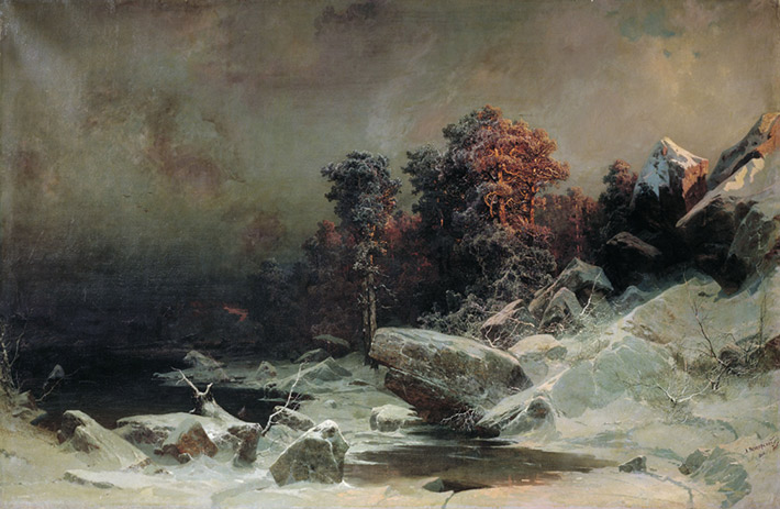 Oil Painting Reproduction of Meshersky - Winter Night