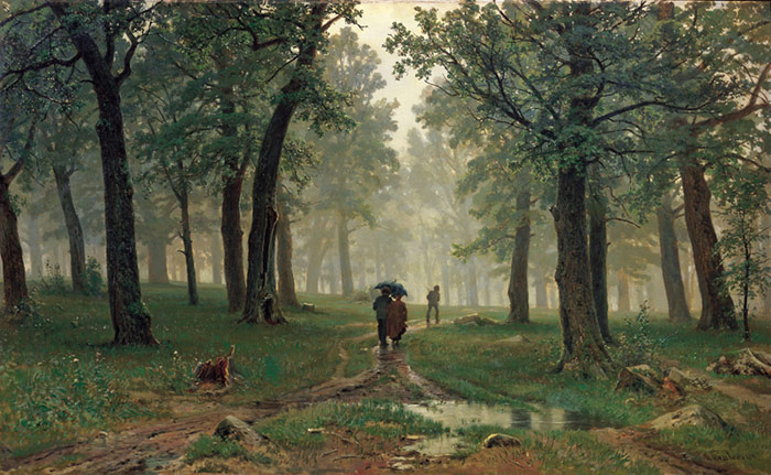 Oil Painting Reproduction of Shishkin - Rain in the Oak Grove