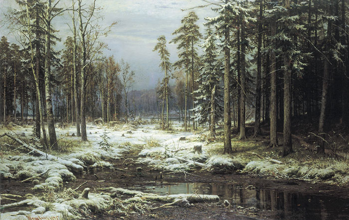 Oil Painting Reproduction of Shishkin - The First Snow